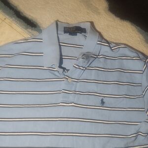 Polo by Ralph Lauren Men's Light Blue Striped Polo
